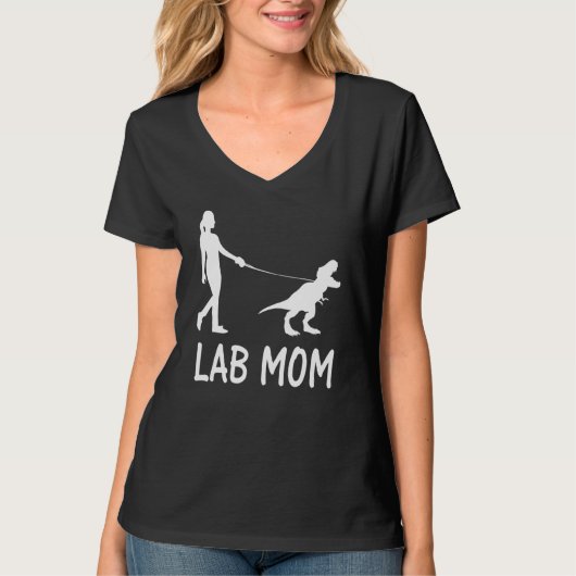 Lab Moeder Labrador Retriever Mama Hond Dinosaurus T-shirt (Voorkant)