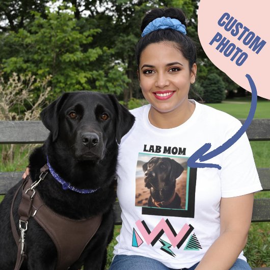 Lab Mom Custom Dog Photo Gift voor Labrador-eigena T-shirt