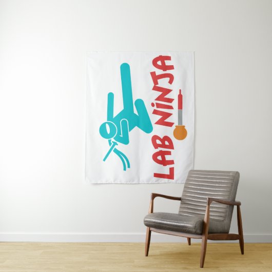 LAB NINJA - MEDISCH LAB WETENSCHAPPELIJK TAPESTRY WANDKLEED (In situ)