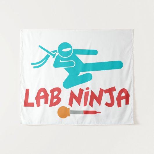 LAB NINJA - MEDISCH LAB WETENSCHAPPELIJK TAPESTRY WANDKLEED (Voorkant (horizontaal))