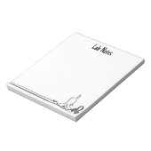 Lab Notes Whimsical Custom Black and White Notepad Notitieblok (Linkerzijde)