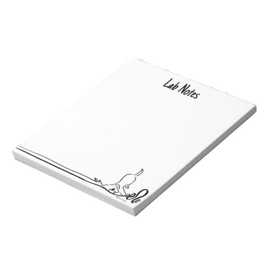 Lab Notes Whimsical Custom Black and White Notepad Notitieblok (Linkerzijde)