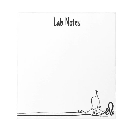 Lab Notes Whimsical Custom Black and White Notepad Notitieblok (Voorkant)