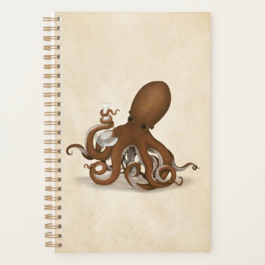 Lab Octopus & Periodic Table Victoriaans Naturalis Planner (Voorkant)