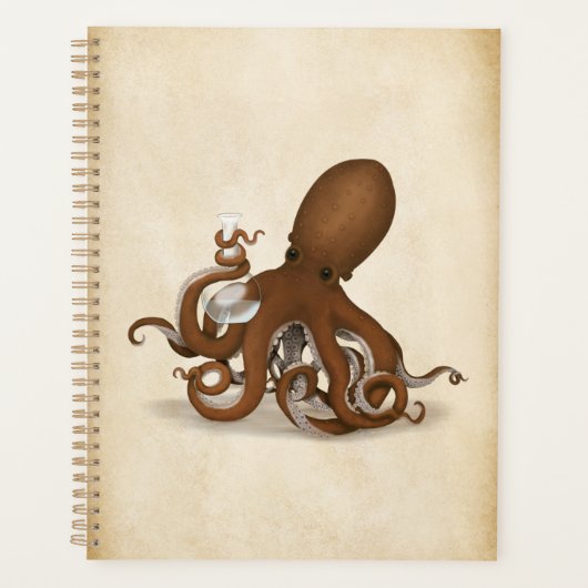 Lab Octopus & Periodic Table Victoriaans Naturalis Planner (Voorkant)