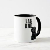 Lab Papa Zwarte Labrador Koffie Mok (Voorkant rechts)