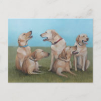 Lab Party Dog Art Briefkaart