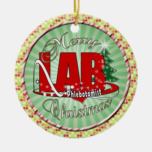 LAB PHLEBOTOMIST CHRISTMAS KERAMISCH ORNAMENT (Voorkant)