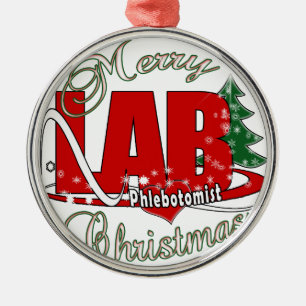 LAB PHLEBOTOMIST CHRISTMAS METALEN ORNAMENT