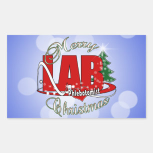 LAB PHLEBOTOMIST CHRISTMAS RECHTHOEKIGE STICKER