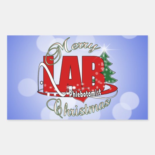 LAB PHLEBOTOMIST CHRISTMAS RECHTHOEKIGE STICKER (Voorkant)