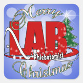 LAB PHLEBOTOMIST CHRISTMAS VIERKANTE STICKER (Voorkant)