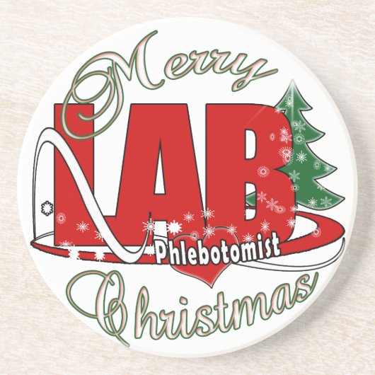 LAB PHLEBOTOMIST CHRISTMAS ZANDSTEEN ONDERZETTER (Voorkant)