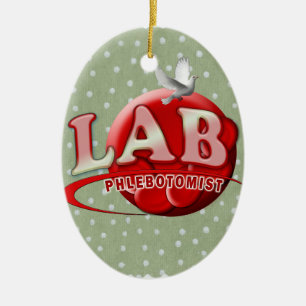 LAB PHLEBOTOMIST RBC LOGO KERAMISCH ORNAMENT