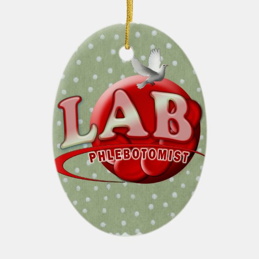 LAB PHLEBOTOMIST RBC LOGO KERAMISCH ORNAMENT (Voorkant)