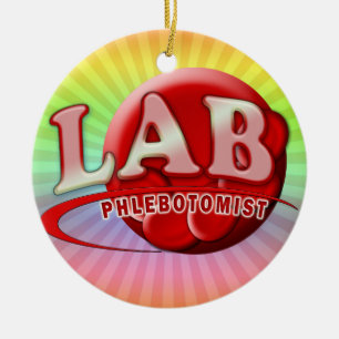 LAB PHLEBOTOMIST RBC LOGO KERAMISCH ORNAMENT