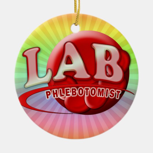 LAB PHLEBOTOMIST RBC LOGO KERAMISCH ORNAMENT (Voorkant)