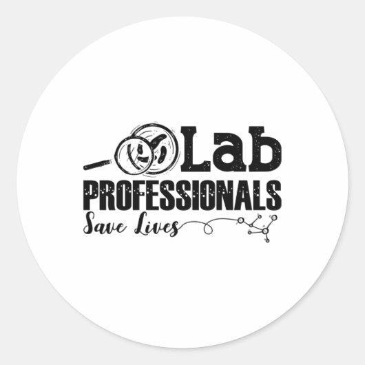 Lab Professionals sparen Lives Laboratory Tech Gif Ronde Sticker (Voorkant)