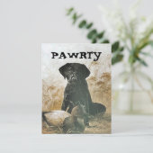 LAB PUP DOG PAWRTY PARTY INVITE INVITATION KAART (Staand voorkant)