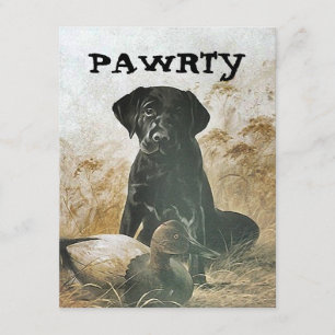 LAB PUP DOG PAWRTY PARTY INVITE INVITATION KAART