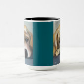 Lab Pup In De Problemen | Tweekleurige mok, 450 ml Mok (Midden)