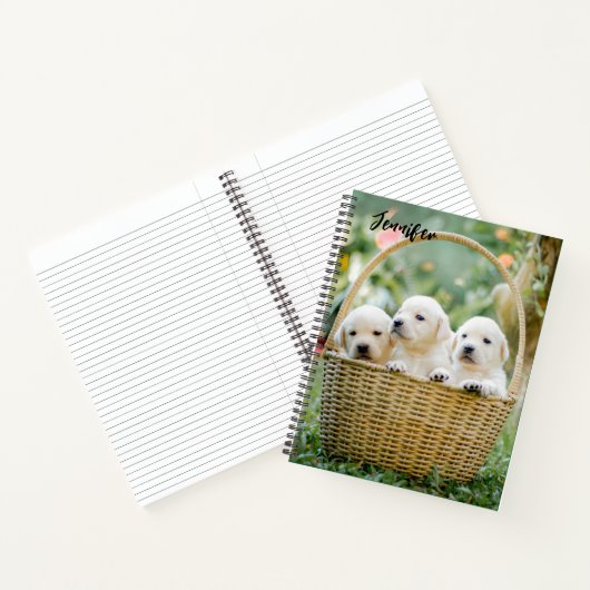 Lab Puppies Hond Liefhebber Notitieboek (Binnen)