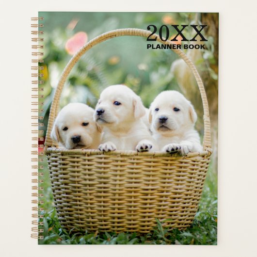 Lab Puppies Ongedateerd Maand Plannerboek Planner (Voorkant)