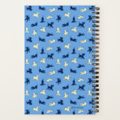 Lab Puppies op Blue Small Custom Spiral Notitieboe Notitieboek (Achterkant)