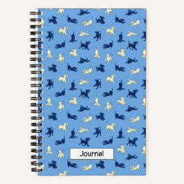 Lab Puppies op kleine blauwe aangepaste spiraalnot Notitieboek
