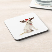 Lab Puppy Wearing Antlers Drankjes Onderzetter (Linkerzijde)