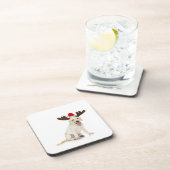 Lab Puppy Wearing Antlers Drankjes Onderzetter (Rechterzijde)