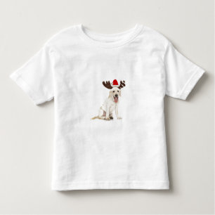 Lab Puppy Wearing Antlers Kinder Shirts