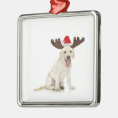Lab Puppy Wearing Antlers Metalen Ornament (Links)