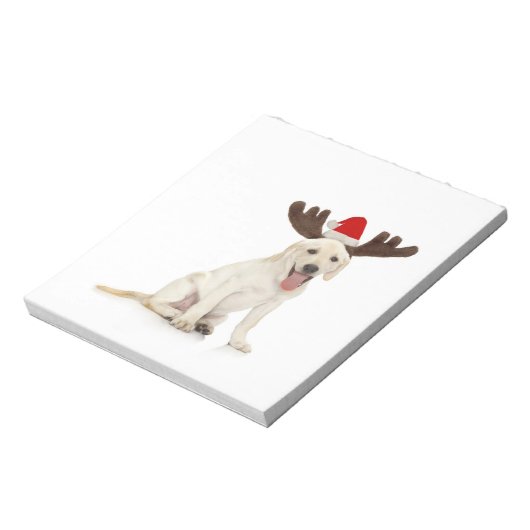 Lab Puppy Wearing Antlers Notitieblok (Linkerzijde)