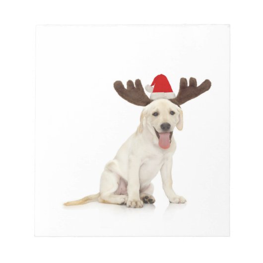 Lab Puppy Wearing Antlers Notitieblok (Voorkant)
