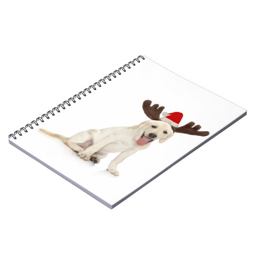 Lab Puppy Wearing Antlers Notitieboek (Linkerzijde)