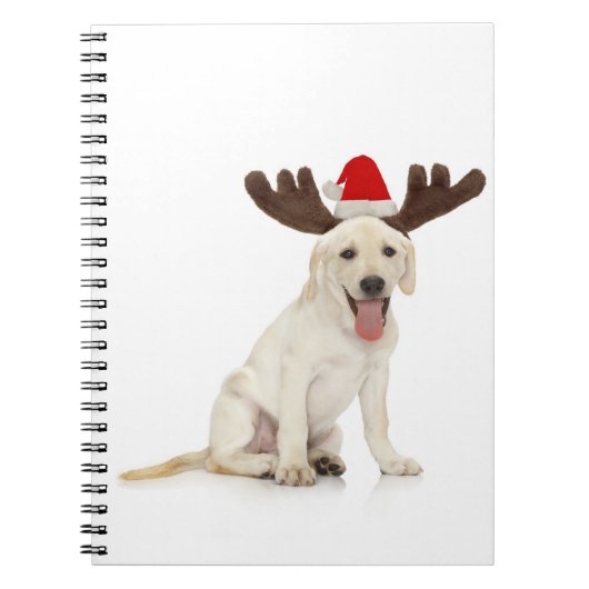 Lab Puppy Wearing Antlers Notitieboek (Voorkant)