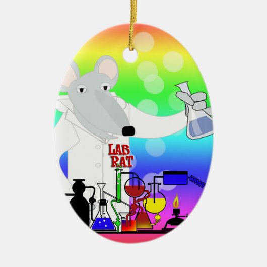 LAB RAT CHEMISTRY KERAMISCH ORNAMENT (Voorkant)