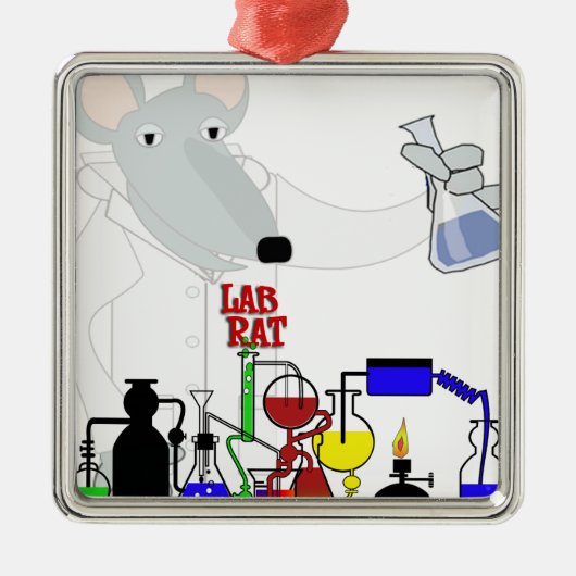 LAB RAT CHEMISTRY METALEN ORNAMENT (Voorkant)