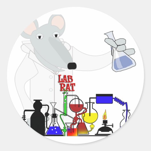 LAB RAT CHEMISTRY RONDE STICKER (Voorkant)