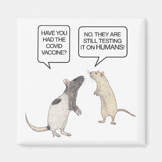 Lab Rat Covid Vaccine Funny Magnet (Voorkant)