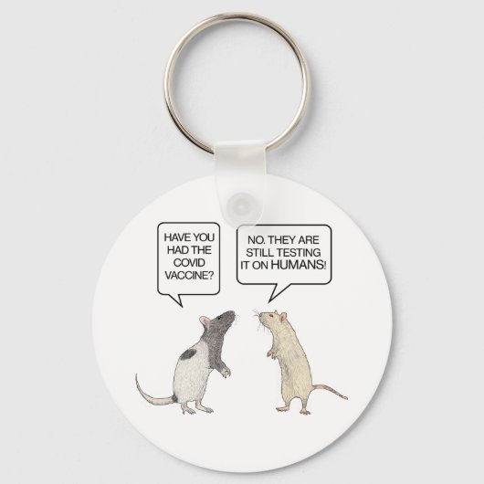 Lab Rat Covid Vaccine Funny Sleutelhanger (Voorkant)