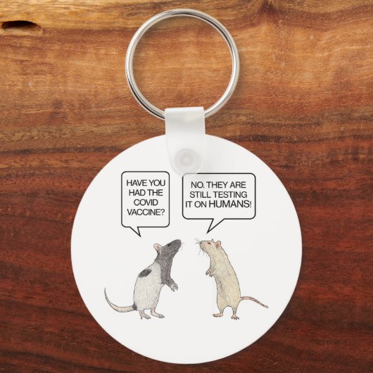 Lab Rat Covid Vaccine Funny Sleutelhanger (Voorkant)