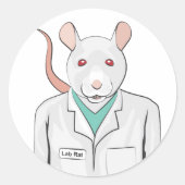 Lab Rat Ronde Sticker (Voorkant)