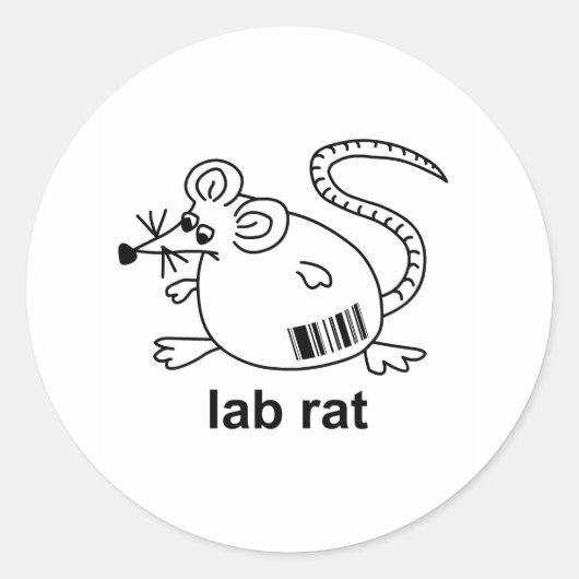 Lab Rat Ronde Sticker (Voorkant)