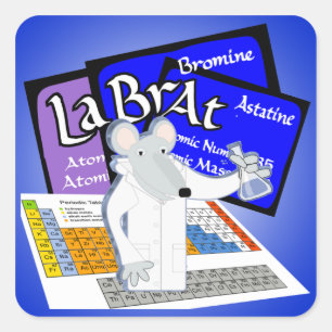 LAB RAT WETENSCHAPPELIJK LABORATORIUMPERIODIEKE TA VIERKANTE STICKER