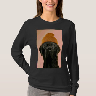 Lab Retriever met glazen doorboren Oranje Pet Po T-shirt