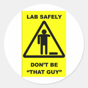 Lab Safety 1 Ronde Sticker