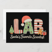 Lab Santas Favoriete wetenschapper Kerstlaboratori Feestdagenkaart (Voorkant / Achterkant)