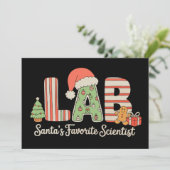 Lab Santas Favoriete wetenschapper Kerstlaboratori Feestdagenkaart (Staand voorkant)
